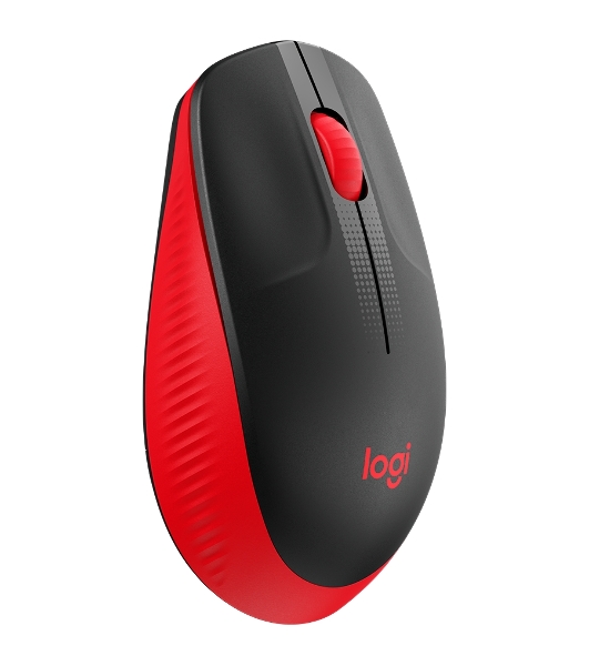 Мышь беспроводная Logitech M190 черный/красный, 1000 dpi, радиоканал, USB, кнопки - 3