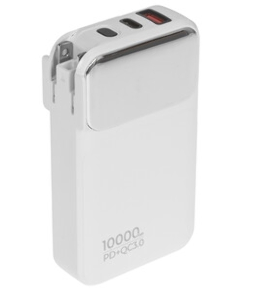 Портативный аккумулятор Perfeo (PF_E1632) - 10000 mAh, белый