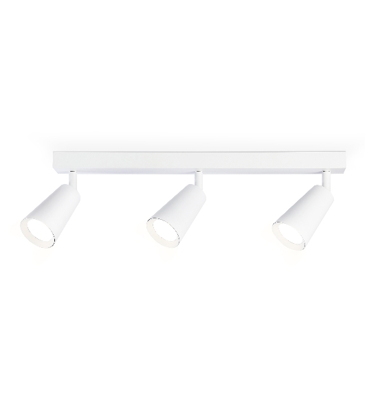 Накладной поворотный спот Ambrella light TA13148/3 WH белый GU10/3 max 12W 445*60*130