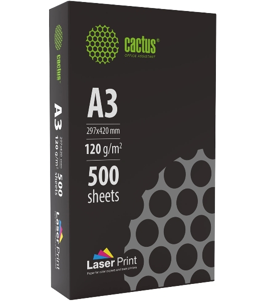 Бумага Cactus CS-LPA3120500 A3/120г/м2/500л./белый для лазерной печати