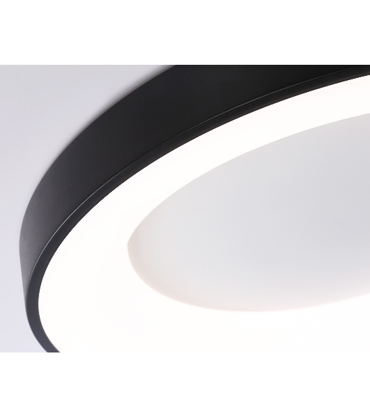 Потолочный светодиодный светильник Ambrella light FZ1403 BK черный IP20 48W 3000K-6500K D500*50 (ПДУ ИК)