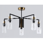 Люстра Ambrella light LH56113/5 BK/BS/CL черный/латунь/прозрачный E14*5 max 40W D605*350, фото6
