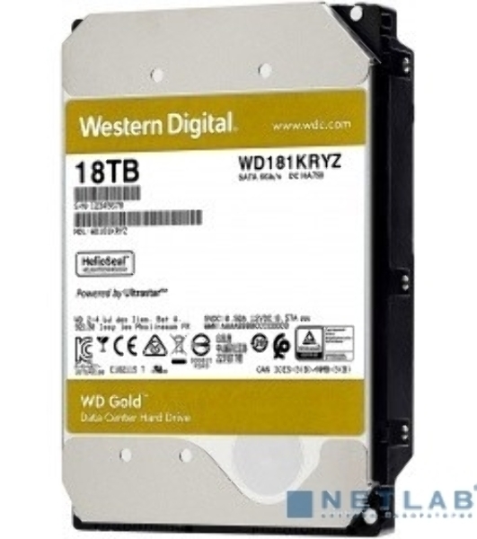 Жесткий диск Western Digital SATA 18Tb 7200RPM 6Gb/S 512MB GOLD WD181KRYZ