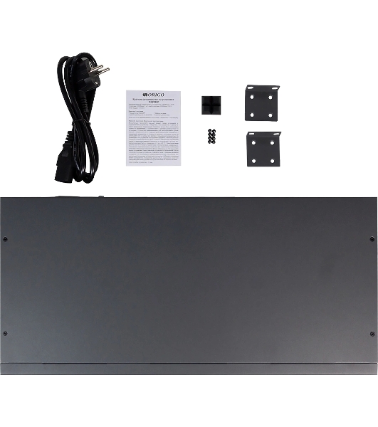 Коммутатор неуправляемый PoE ORIGO Unmanaged Switch 26x1000Base-T (24x1000Base-T PoE), 2xCombo 1000Base-T/SFP, PoE Budget 370W, Long-range PoE up to 250m, 19' w/brackets