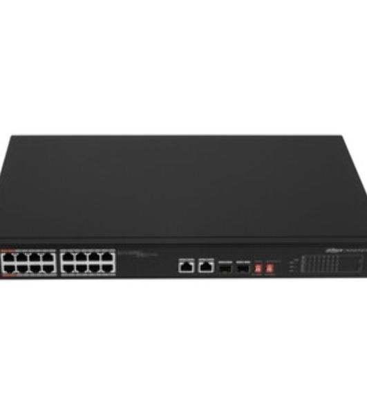 Коммутатор Dahua DH-S3218-16ET-135, 16×100 Мбит/с + 2×1 Гбит/с Combo, неуправляемый