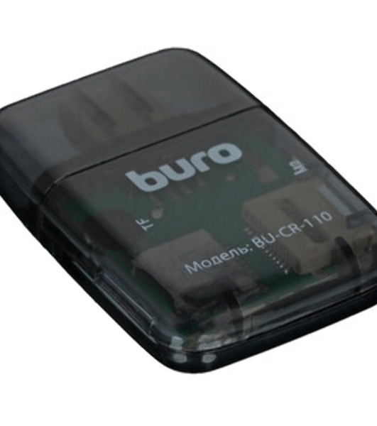 Кард-ридер Buro BU-CR-110 черный/MMC/MS/MS Duo/MS Micro M2/MS Pro/RS-MMC/SD/SDHC/TF/micro-SD/miсro-SDHC/USB 2.0/пластик
