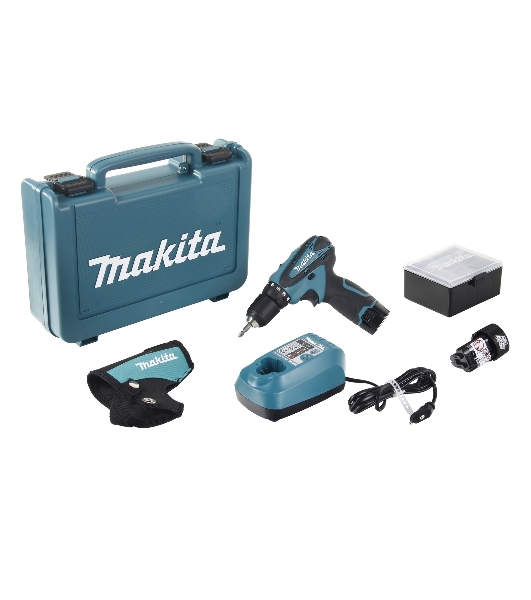 Дрель-шуруповерт Makita DF330DWE, 10,8 В, 1,3 Ач, 24 Нм, щеточный