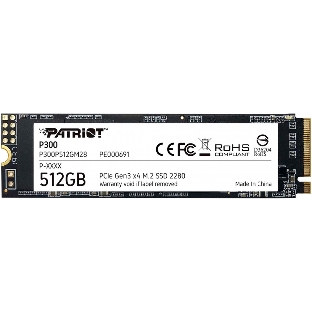 Накопитель SSD Patriot P300, 512Gb, PCIe 3.0 x4, M.2 2280, NVMe, R/W 1700/1200