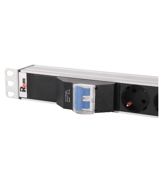 Верт блок розет Rem-16 с авт 16А 10 Shuko 10IEC60320 C19 16A алюм 33-38U 3м
