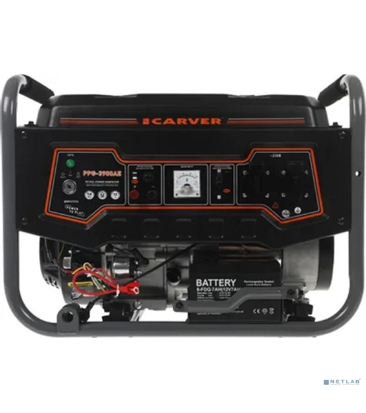 Электрогенератор бензиновый Carver PPG-3900АE, 3.2 кВт, 65дБ, 46 кг