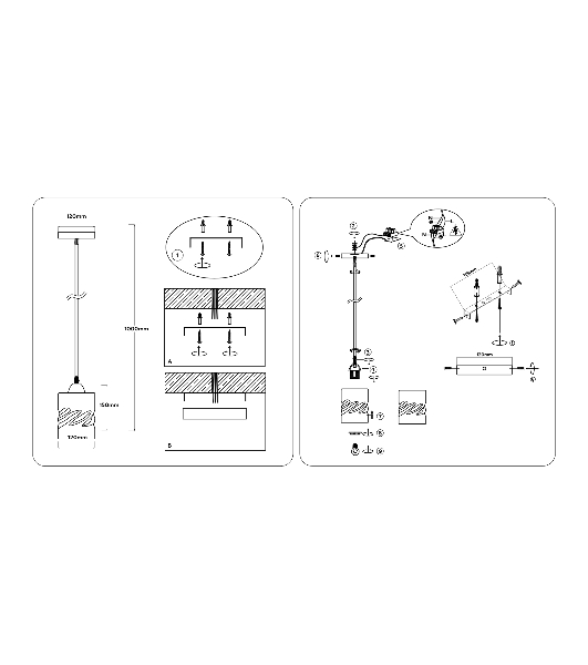 Светильник Ambrella light TR3409 BK черный E27 max 60W D120*1000