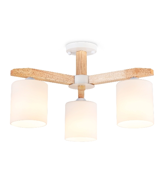 Светильник Ambrella light TR83112/3 WH/LW белый/светлое дерево E27/3 max 40W D580*320