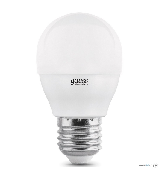 Лампа светодиодная Gauss LED Elementary Шар 7W E27 4100K 1/40 (3 лампы в упаковке)