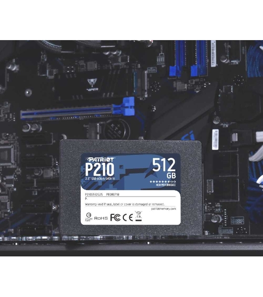 Накопитель SSD Patriot P210, 512Gb, SATA III, 2.5', R/W 520/430