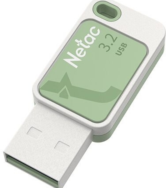 Флешка USB Netac UA31 (NT03UA31N-128G-32GN), 128Gb, USB 3.2, R/W 110/45, зеленый/белый