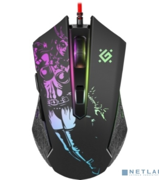 Мышь проводная Defender Sin'Sister GM-933 черный, 7200 dpi, USB, кнопки - 6