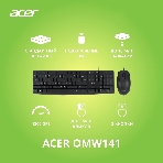 Комплект клавиатура+мышь Acer OMW141 проводной, USB, 1200 DPI, чёрный, фото9