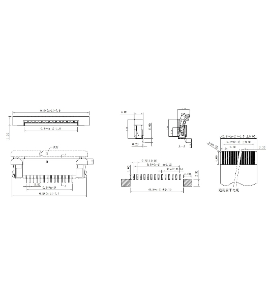 Разъем FPC Half Coverage Top Contact 0.8K-BS-24PWB 24 pin высота 2мм шаг 0,8мм