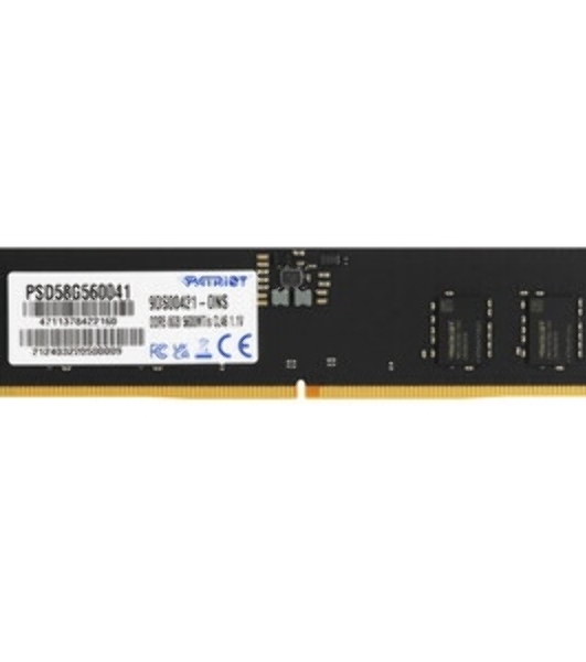 Оперативная память Patriot Signature, DDR5, 8GB (1x8 GB), 5600 MHz, CL46, DIMM