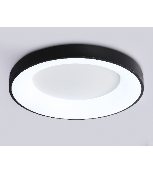 Потолочный светодиодный светильник Ambrella light FZ1403 BK черный IP20 48W 3000K-6500K D500*50 (ПДУ ИК)