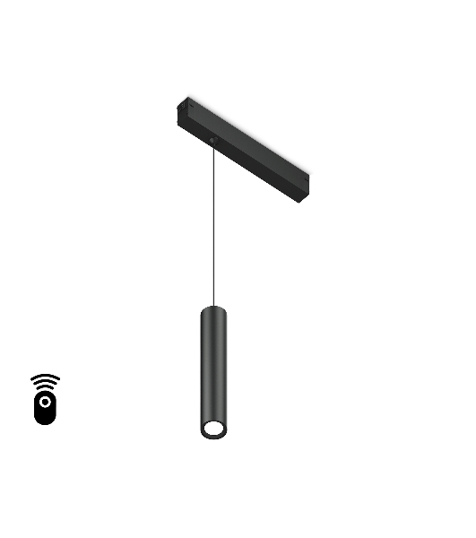 Управляемый светодиодный светильник для шинопровода Magnetic Ambrella light GL1432 BK черный IP20 10W 3000K-6400K 220V 24° D35*240 H1500 (Без ПДУ)