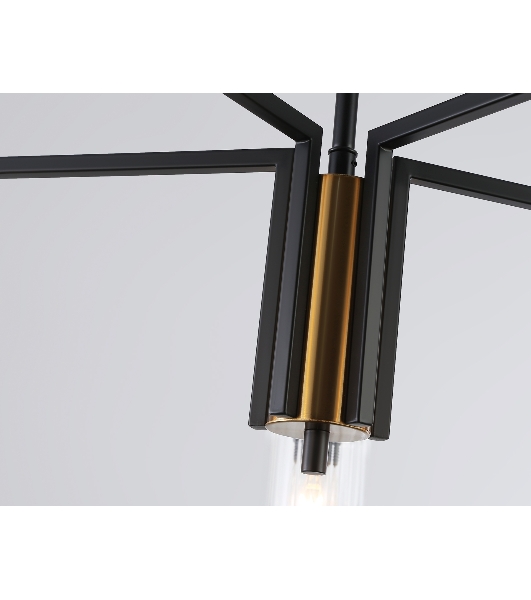 Люстра Ambrella light LH56113/5 BK/BS/CL черный/латунь/прозрачный E14*5 max 40W D605*350