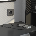Розетка с заземлением, шторками и USB тип A+C  (графит матовый), фото 1