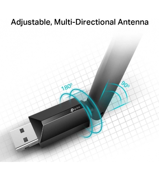 Беспроводный двухдиапазонный USB2.0 адаптер TP-Link Archer T2U Plus, 433 Мбит/с + 200 Мбит/с