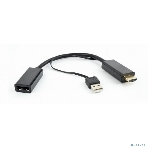 Конвертер HDMI->DisplayPort, Cablexpert DSC-HDMI-DP, HD19M+USBxHD20F, черный, фото3
