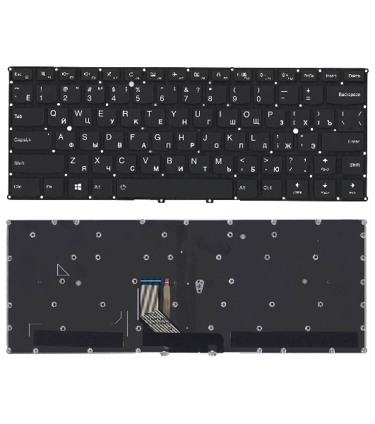 Клавиатура для ноутбука Lenovo Yoga 5 pro Yoga 910, черная без рамки с подсветкой