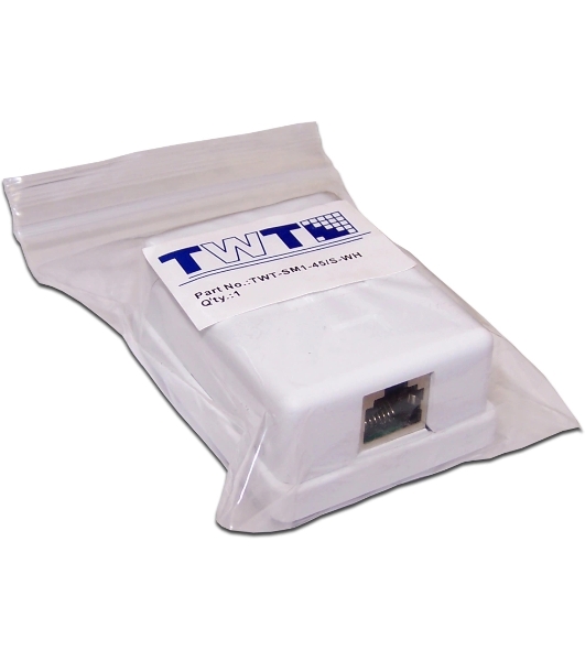 Настенная розетка, 1 порт RJ-45 категории 5е, STP, белая