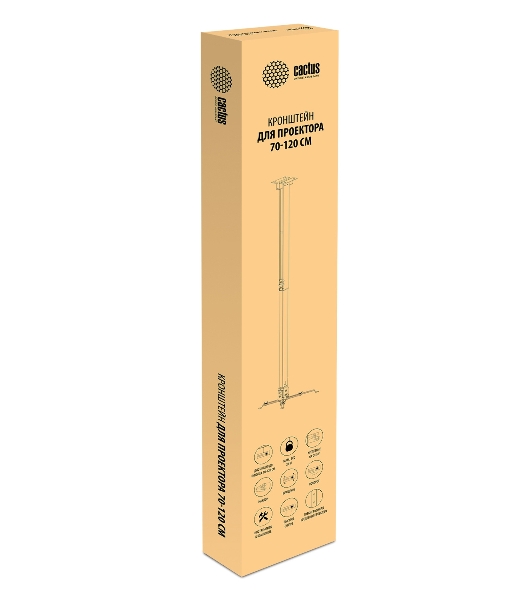 Кронштейн для проектора Cactus CS-VM-PRE03-WT белый макс, 15кг настенный и потолочный поворот и наклон