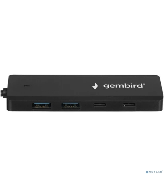 Разветвитель USB3.1 Gembird UHB-C425, 2xUSB, 2xType-C, с доп.питанием (порт Type-C), кабель Type-C 19см