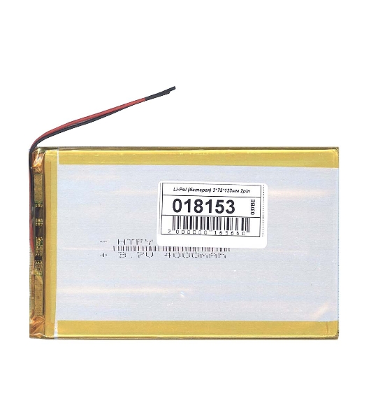 Аккумулятор Li-Pol (батарея) 3x75x123 мм 2pin 3.7V/4000mAh