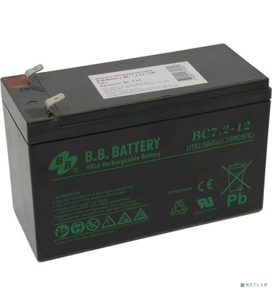 Батарея для ИБП B.B.Battery BC 7.2-12 (12V 7.2Ah)