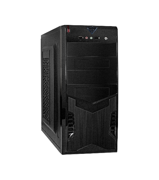 Компьютерный корпус Miditower ExeGate CP-604-UNS400 (ATX, БП UNS400 с вент. 12см, 2*USB, аудио, черный)