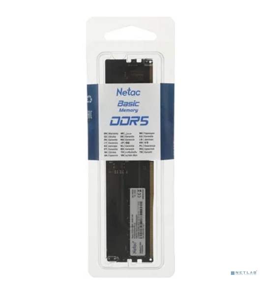 Оперативная память NETAC Basic, DDR5, 16Gb (1x16Gb), 5600MHz, CL46, DIMM