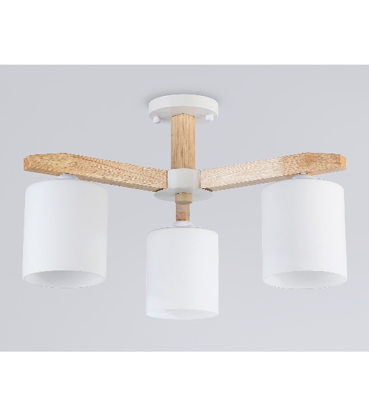 Светильник Ambrella light TR83112/3 WH/LW белый/светлое дерево E27/3 max 40W D580*320