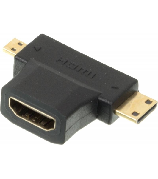 Переходник HDMI + Mini HDMI (Male) HDMImicro (m)/HDMI19 (f)