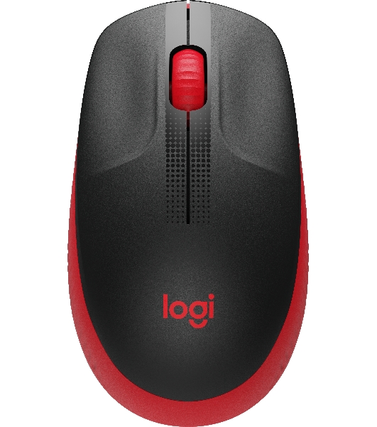 Мышь беспроводная Logitech M190 черный/красный, 1000 dpi, радиоканал, USB, кнопки - 3