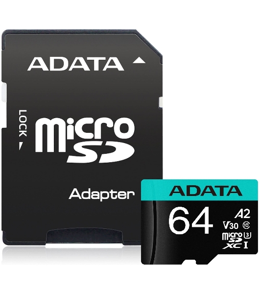 Флеш карта MICROSDXC UHS-I U3 V30S A2 100/75 MB/s 64Gb RETAIL W/1 ADAPTER