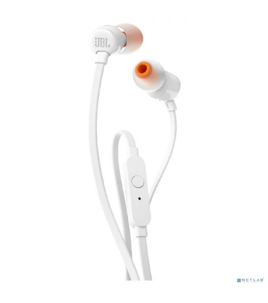 Проводные наушники JBL Tune 110 белый, внутриканальные, Jack 3.5 мм