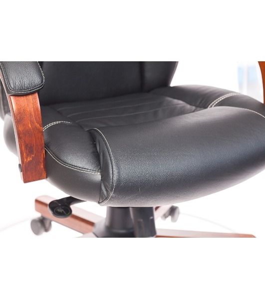 Кресло Бюрократ T-9923WALNUT/BLACK черный, кожа