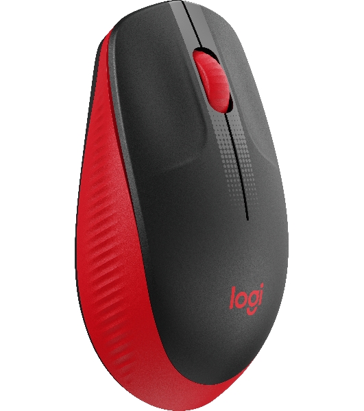 Мышь беспроводная Logitech M190 черный/красный, 1000 dpi, радиоканал, USB, кнопки - 3