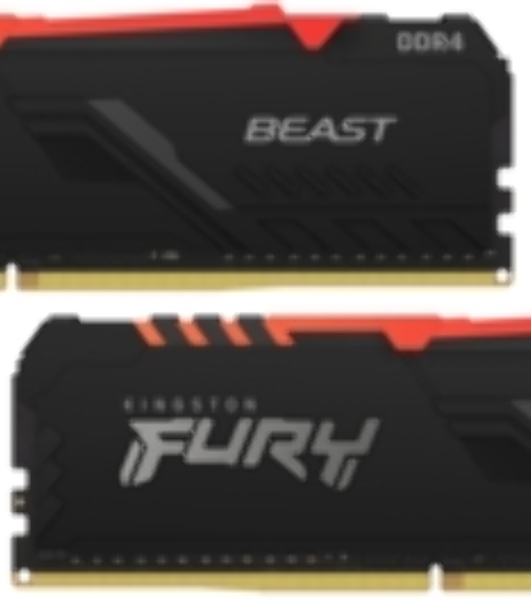 Оперативная память Kingston Fury Beast, DDR4, 64GB (4x16GB), 3200MHz, CL16, DIMM, радиатор, черный