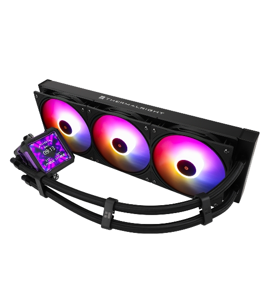 Водяное охлаждение для процессора Thermalright Frozen Warframe Pro 360 черный ARGb (360мм, черный, ARGb/Fans: 3x120мм, 70.84CFM, 29.8dBA, 2000RPM/Pump height 60мм, 23dBA, 3000RPM, Rad thickness 27mm/S: 1200, 1700, 1851, 2011, 2066, 115X, AM4, AM5)