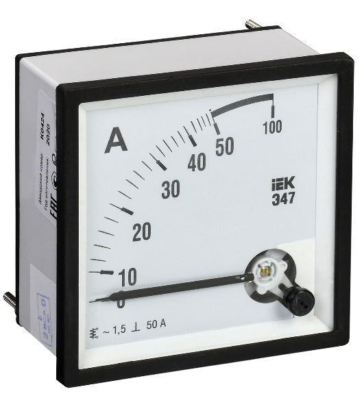 Амперметр Э47 72х72мм 50А кл. точн. 1.5 IEK IPA10-6-0050-E