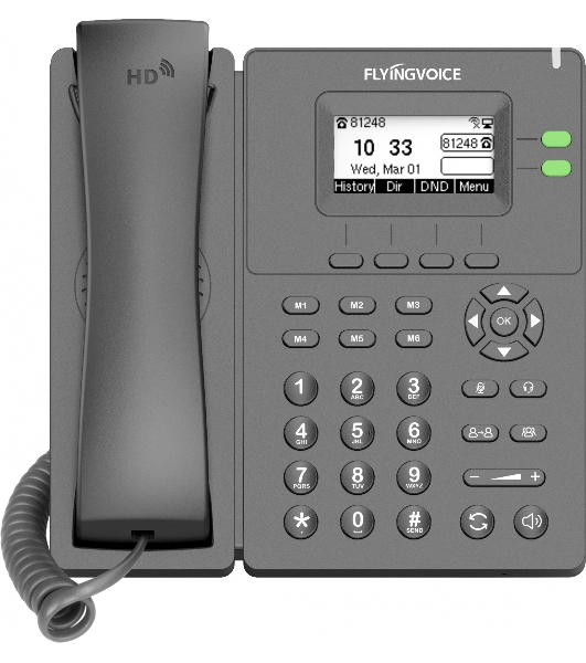 Телефон IP Flyingvoice P20G серый (упак.:1шт)