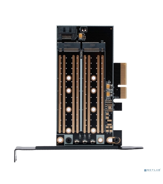 Адаптер Gembird для двух SSD M.2 (NVMe+SATA) в разъем PCI-e MF-PCIE-NVME-SATA, коробка