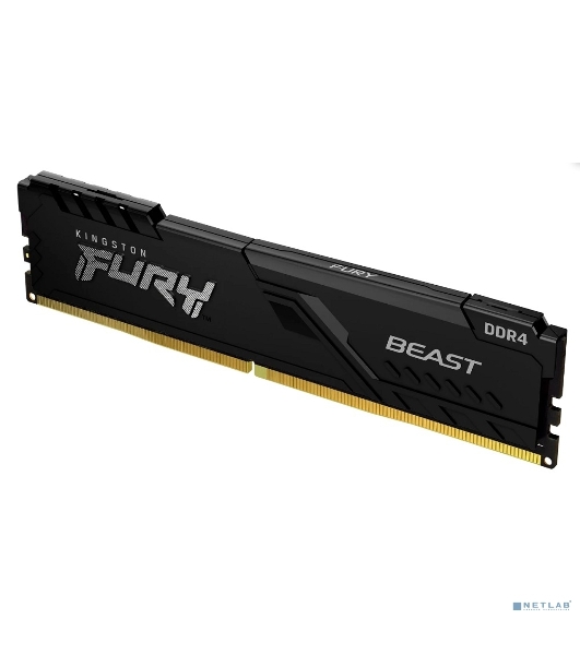Оперативная память Kingston Fury Beast Black, DDR4, 16GB (1x16GB), 3200 MHz, CL16, с радиатором, черный